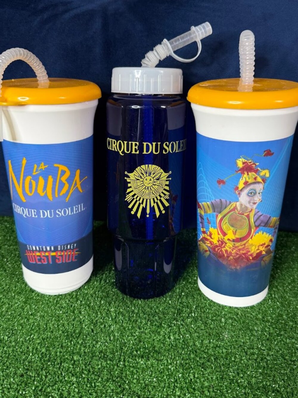 Lot of 3 Retired Cirque Du Soleil La Nouba Disney Souvenir Tumbler Plastic Cup